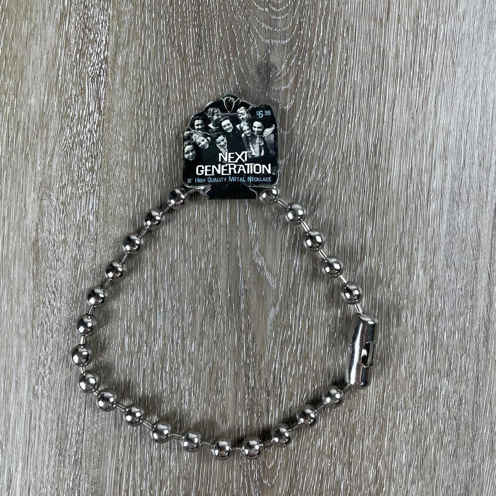 Y2K 12mm Chunky Ball Chain Necklace Choker 18" Steel Beads 1/2" Goth Retro Vtg.